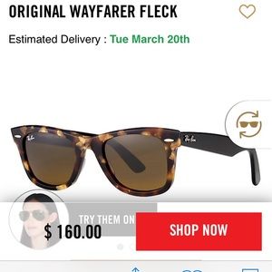 POLARIZED tortoise shell Ray-Ban wayfarer-like new